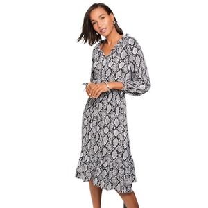 Talbots TIE SLEEVE FIT & FLARE DRESS - SNAKESKIN PRINT Petite Medium~PM~SALE!